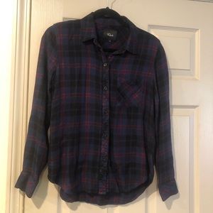 Rails Navy Plaid Button Up